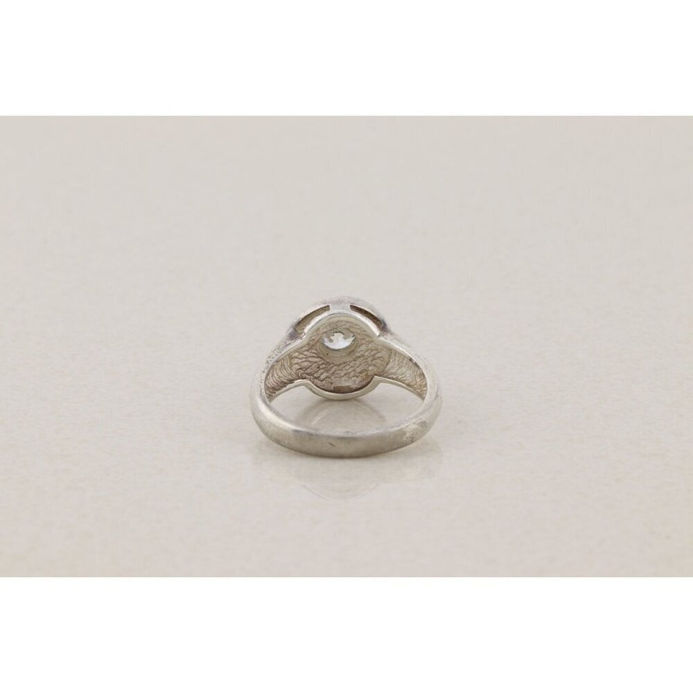 Sterling Silver Cubic Zirconia and Marcasite Ring Size 9 - Picture 6 of 7